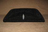 Handmade Black Stingray Clutch Purse Magnetic Closure w/ Inside Credit Card Pocket (Front View)