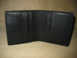 Handsewn Matte Black Alligator Bifold Wallet /w Kangaroo Leather Lining (Inside View)
