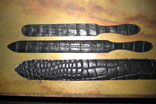 Handmade Matte Black Alligator Ranger Belt w/ Hand Sewn Billets (Before Construction)