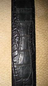 Handmade Matte Black Alligator Ranger Belt w/ Hand Sewn Billets (Detail)