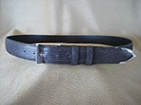 Handmade Serpentine Grey Lizard Belt.  1.25" Width.  Sterling Silver PHD Buckle And Keeper.