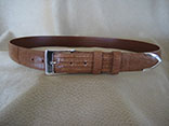 Handmade Coffee Lizard Belt.  1.25" Width.  Sterling Silver PHD Buckle And Keeper.  Hermes Buckle Deployment.