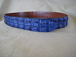 Handmade Cobalt Blue Hornback Crocodile Backstrap Belt.  1.5" Width