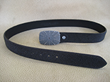 Handmade Black Stingray 1.25” Strap Belt w/David Yurman Sea Urchin Belt Buckle