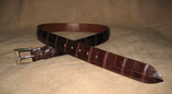 Classic Chocolate Alligator 1 1/4" Strap w/ Sterling Silver Buckle