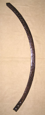 Classic Chocolate Alligator 1 1/2" Radius Cut Belt