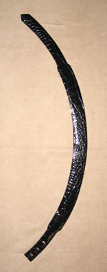 Classic Black Alligator 2" Tapered To 1 1/2" Radius Cut Belt
