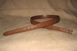Handmade Single Piece Construction Kango Tabac Ostrich 1 1/4" Tapered To 1" Belts