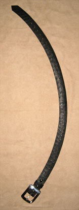 Handmade Black Ostrich 1 1/2" Radius Cut Belt w/ Sterling Silver Buckle