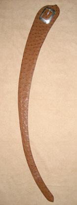 Handmade Kango Tabac Ostrich 4" Radius Cut Belt w/ Sterling Silver Buckle