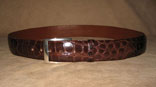 Handmade Classic Chocolate Alligator 1 1/2" Belt w/ Solid Sterling Silver Buckle