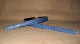 Handmade Denim Blue Caiman Alligator 1 1/4" Tapered To 1" Strap Belt