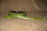 Handmade Green Swirl Ostrich Leg 1 1/2" Tapered To 1" Radius Belt