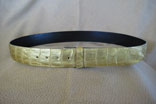 Handmade Gold Alligator 1 1/2" Strap Belt