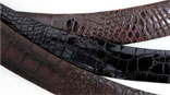 Classic Chocolate, Black & Matte Chocolate Alligator 2" Radius Cut Belts