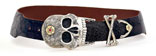 El Rey Sterling Silver Buckle w/ 14 Carat Gold & Rubies On Matte Chocolate Alligator 2" Tapered To 1 1/2" Radius Cut Belt